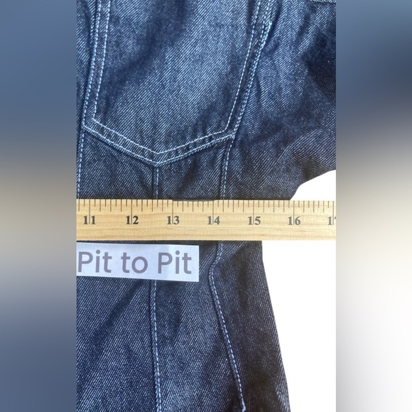 ASOS Denim Jumpsuit Women’s Size US 6 UK 10 Blue Balloon Sleeve Tapered Waist - Picture 9 of 11